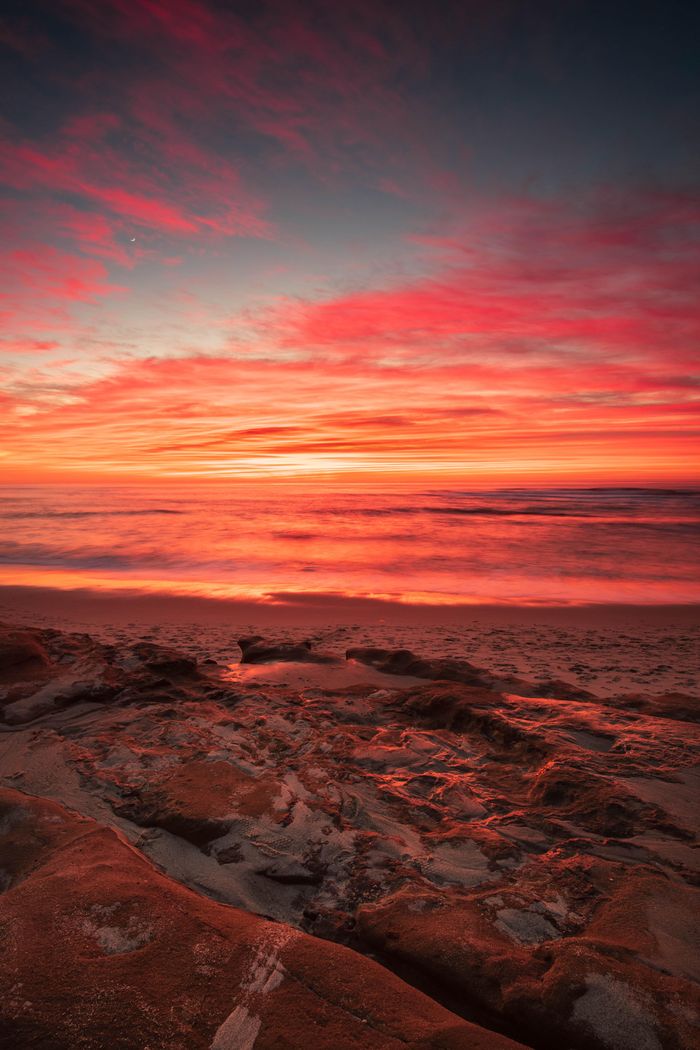 Sunset, just south of Windansea back in January, 2019
